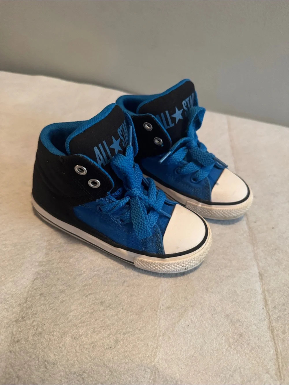 Converse Kids Black and Blue High-Top Sneakers